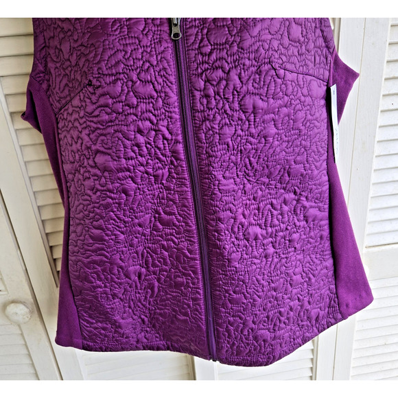 New Zelos Puffer Vest Women's 1X Zip Up Lightweight Pockets Violet Plum - Picture 3 of 14
